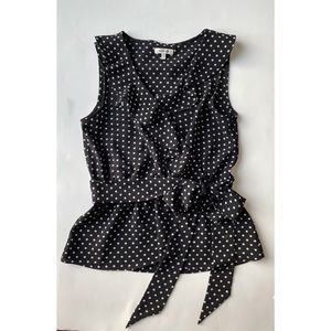 Max Studio Polka Dot Ruffle Blouse